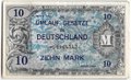 Банкнота 10 марок 1944 Германия Третий рейх Оккупация Союзными войсками 