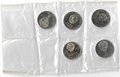 Набор полированных монет 1 рубль 1965, 1967, 1970, 1975, 1977 "Первые пять" староделы в оригинальной запайке.