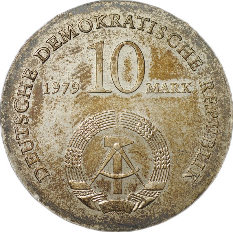 Монета 10 марок 1979 Людвиг Фейербах 175 лет со дня рождения Германия ГДР