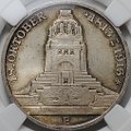 Монета 3 марки 1913 100 лет победы над Наполеоном Битва Народов Саксония Германия слаб ННР MS 64