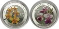 Набор 5 долларов 2009 Орхидеи Сингапур 2 монеты (футляр)