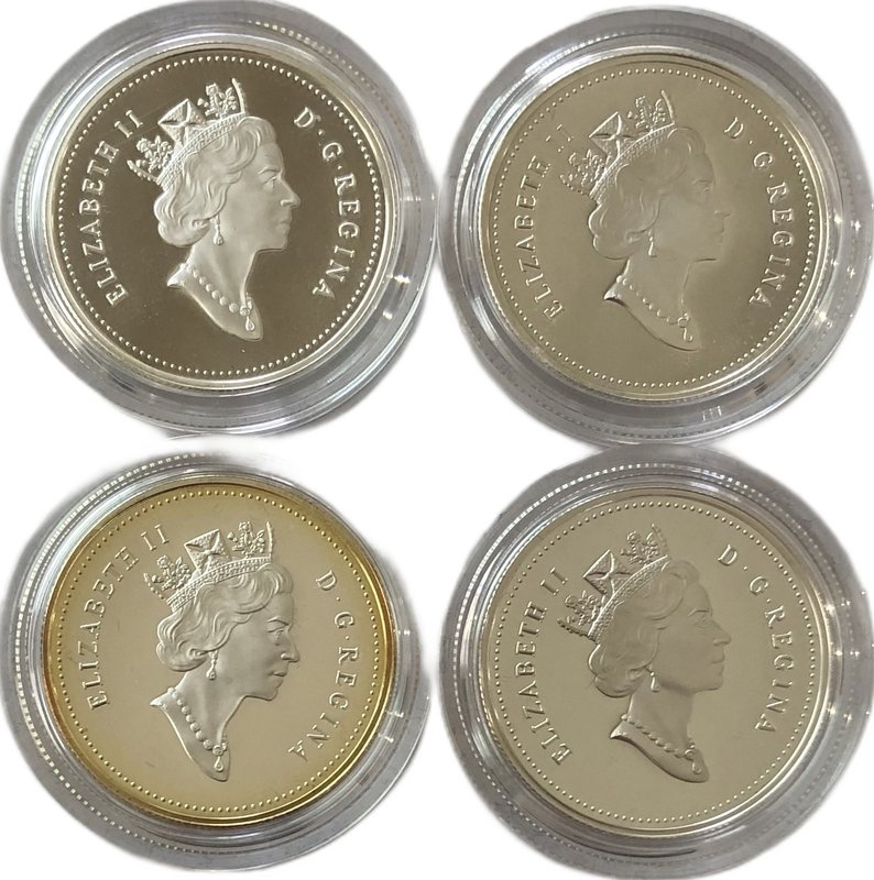 Набор 50 центов 1998 Гиганты океана Киты Канада 4 монеты