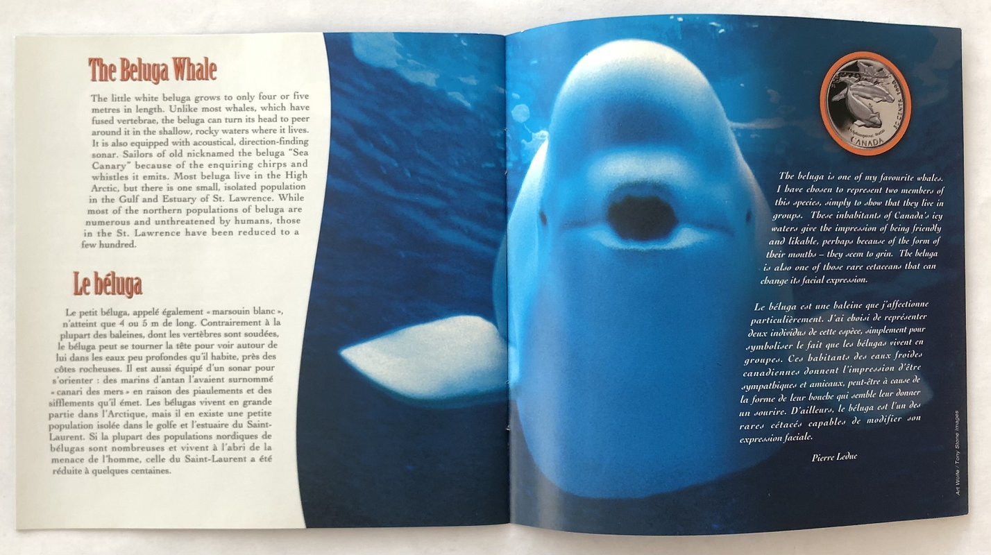 Набор 50 центов 1998 Гиганты океана Киты Канада 4 монеты