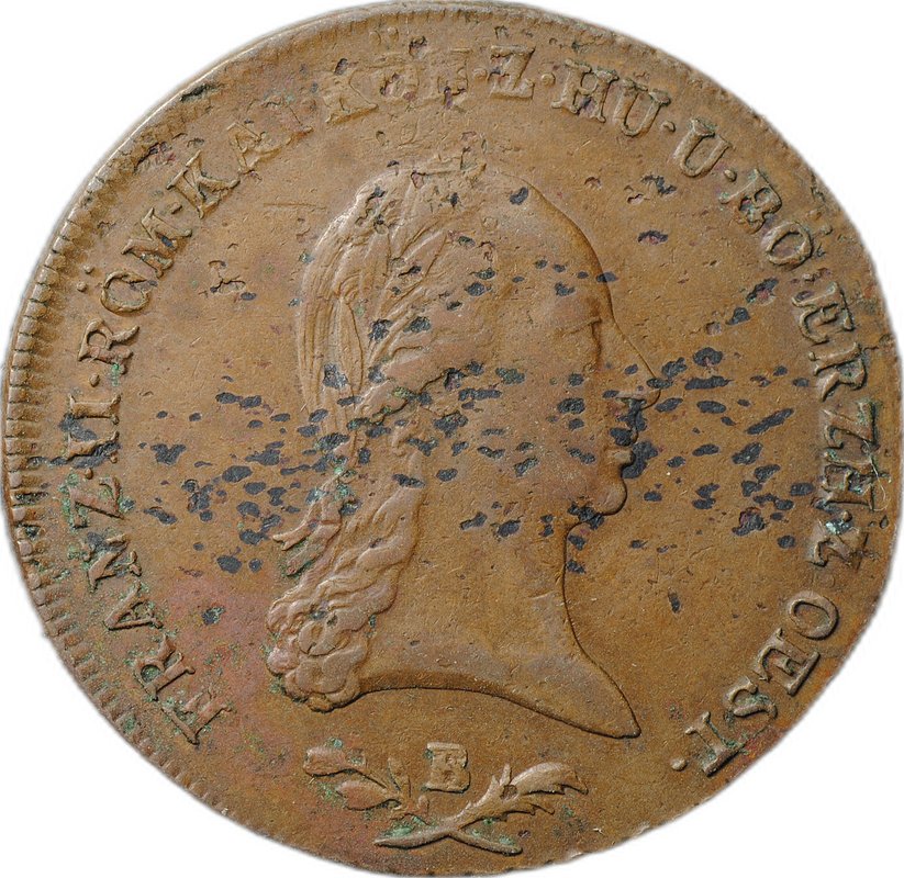 Монета 6 крейцеров 1800 B Австрия
