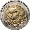 Монета 1 лира 2010 Кошка Красная книга Турция