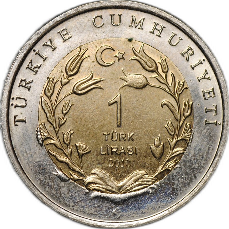 Монета 1 лира 2010 Кошка Красная книга Турция