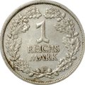 Монета 1 рейхсмарка 1925 F Штутгарт Германия