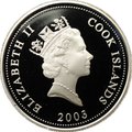 Монета 50 центов 2003 Дикая природа Азии - Тайваньский пресноводный лосось Острова Кука