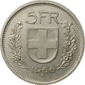 Монета 5 франков 1968 B Швейцария