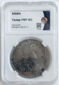 Монета 1 талер 1797 IEC Фридрих Август I Саксония слаб ННР MS 64