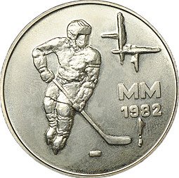 фото для Монета 50 марок 1982 Чемпионат мира по хоккею Финляндия Аверс
