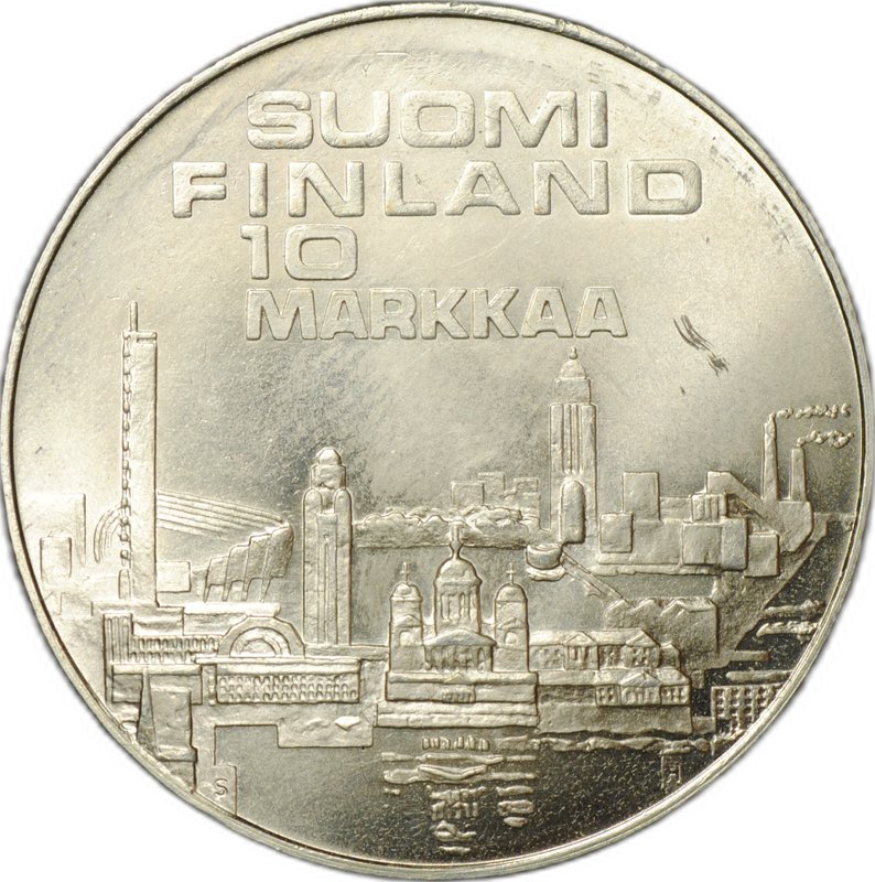 Монета 10 марок 1971 Чемпионат Европы по легкой атлетике Финляндия