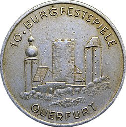 фото для Жетон Фестиваль замков 10 Burgfestspiele Querfurt 1974 Германия ГДР Аверс