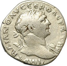 фото для Монета Денарий 107 Траян (98-117) Победа Римская Империя Аверс