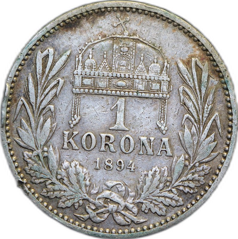 Монета 1 крона 1894 Австро-Венгрия