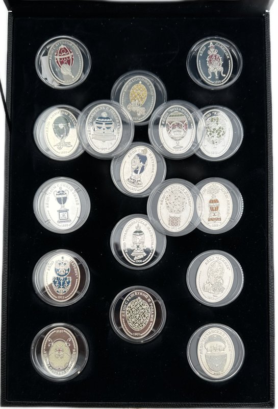 Набор Императорская коллекция Карла Фаберже Шедевры ювелирного искусства Яйца 18 медалей