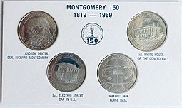 фото для Набор жетонов 150 лет Монтгомери Montgomery Sesquicentennial 1819-1869 США Аверс