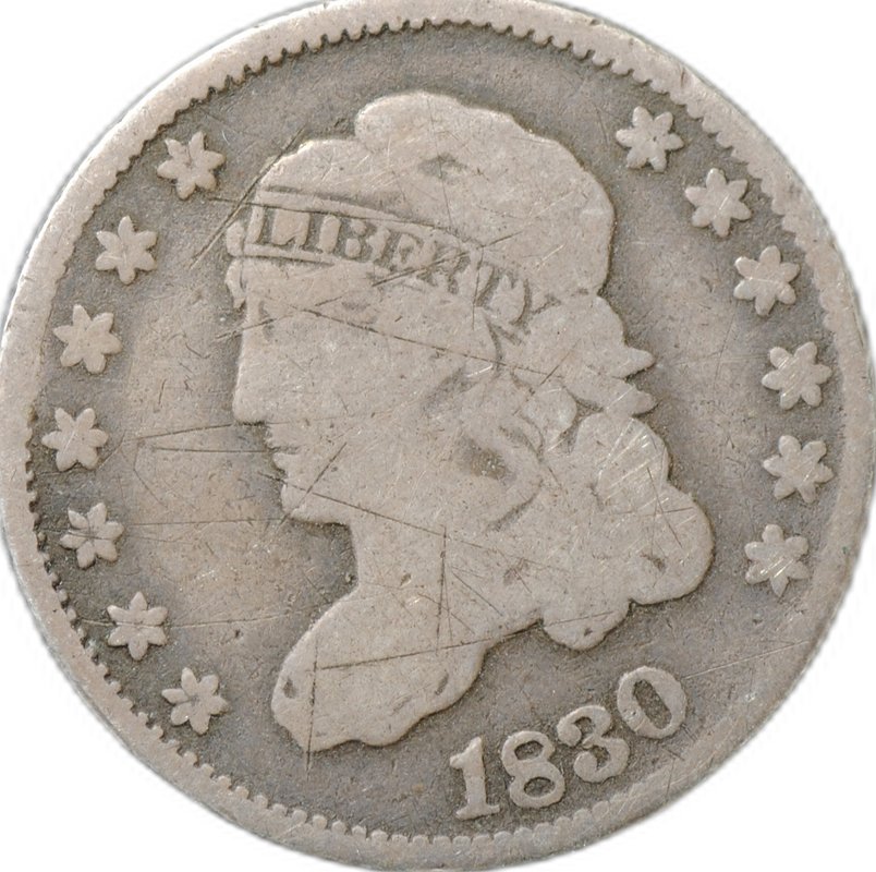 Монета 5 центов 1830 Liberty Cap Half Dime США