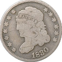 фото для Монета 5 центов 1830 Liberty Cap Half Dime США Аверс