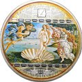 Монета 20 долларов 2008 Шедевры искусства Сандро Боттичелли Рождение Венеры Острова Кука