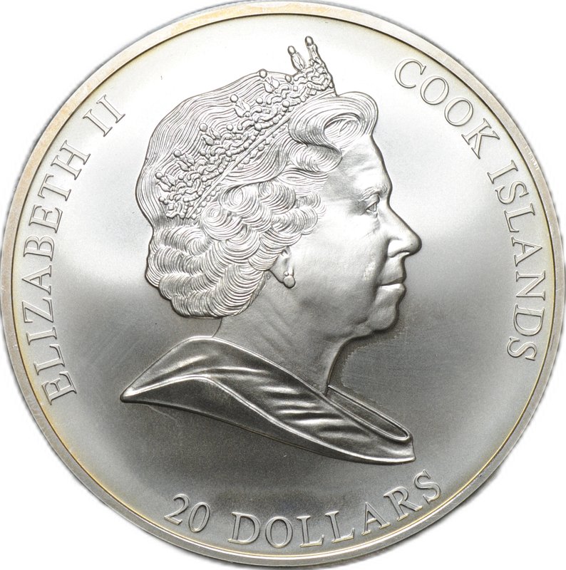 Монета 20 долларов 2008 Шедевры искусства Сандро Боттичелли Рождение Венеры Острова Кука