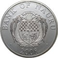 Монета 10 долларов 2008 Счастливого нового года и Рождества Снегурочка Науру