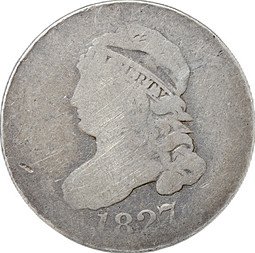 фото для Монета 10 центов 1827 Liberty Cap Dime США Аверс