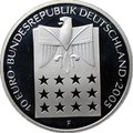 Монета 10 евро 2005 100 лет вручения Нобелевской премии Берте фон Зутнер Германия