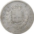 Монета 50 чентезимо 1863 M - Милан Щит на реверсе Италия
