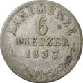 Монета 6 крейцеров 1837 Саксен-Мейнинген