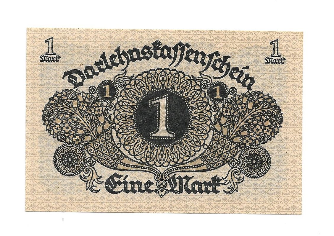 Банкнота 1 марка 1920 Германия Веймарская республика
