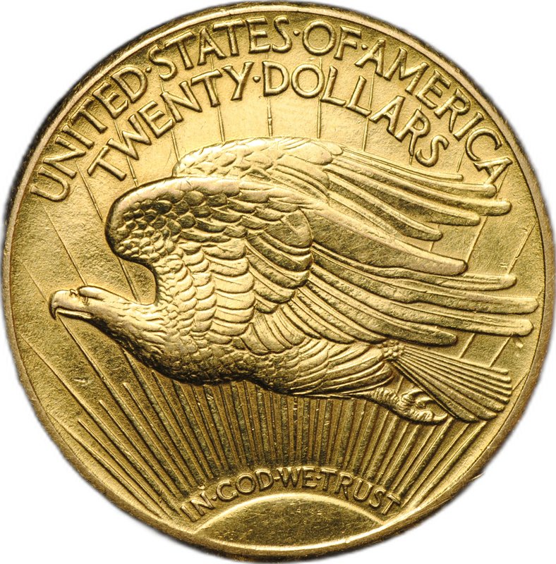 Монета 20 долларов 1924 Филадельфия США