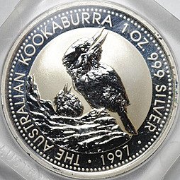 фото для Монета 1 доллар 1997 Австралийская Кукабара Австралия Аверс