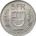 Монета 5 франков 1937 Швейцария