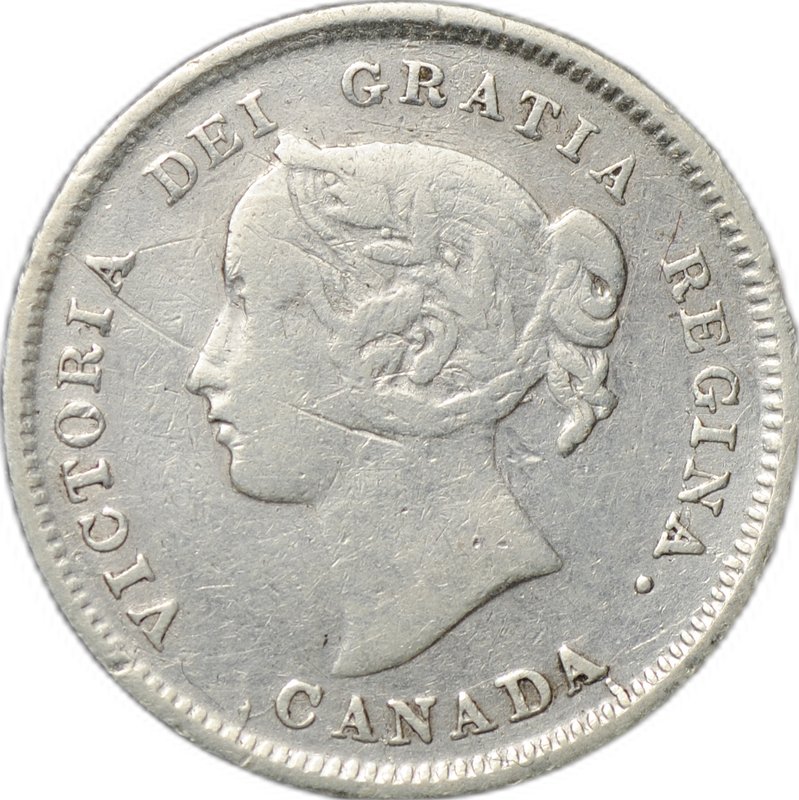 Монета 5 центов 1896 Канада