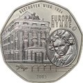 Монета 5 евро 2005 10 лет членству Австрии в ЕС гимн Австрия