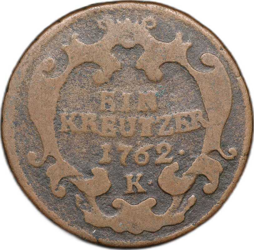 Монета 1 крейцер 1762 K - Кремница Австрия