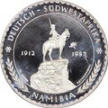 Монета 5 унций серебра 1987 75 лет Немецкой Африке Намибия