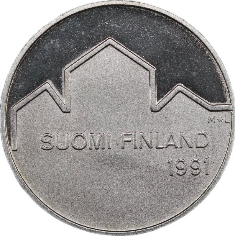 Монета 100 марок 1991 Чемпионат мира по хоккею Финляндия