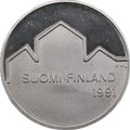 Монета 100 марок 1991 Чемпионат мира по хоккею Финляндия