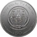 Монета 50 франков 2017 Китайский гороскоп - год петуха Руанда