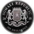 Монета 100 шиллингов 2018 Фауна Африки - Африканский слон Сомали