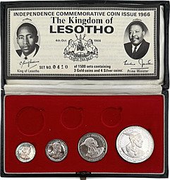 фото для Набор монет 5,10,20,50 лисенте 1966 PROOF Лесото  Аверс