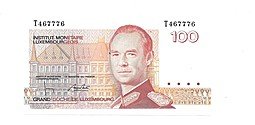 фото для Банкнота 100 франков 1993 Люксембург Аверс