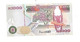фото для Банкнота 1000 квача 1992 Замбия Аверс