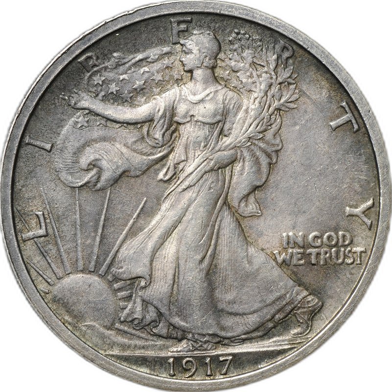Монета 1/2 доллара 1917 США