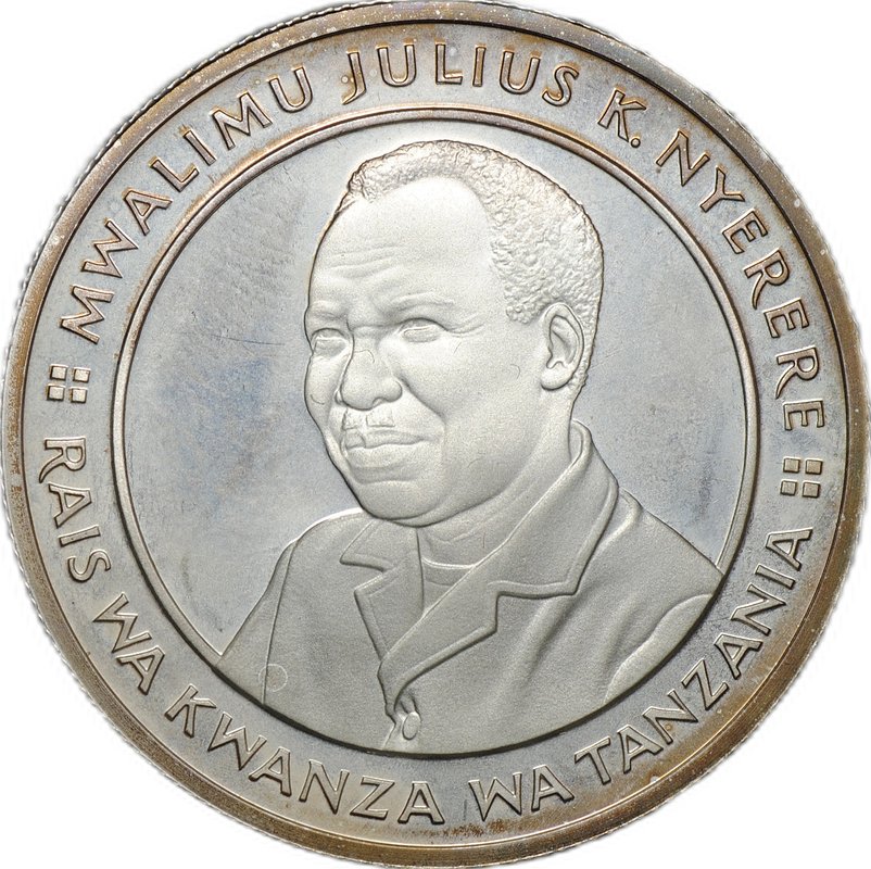 Монета 20 шиллингов 1981 20 лет Независимости серебро PROOF Танзания