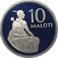 Монета 10 малоти 1979 Памятник Королю Мошвешве I PROOF Лесото