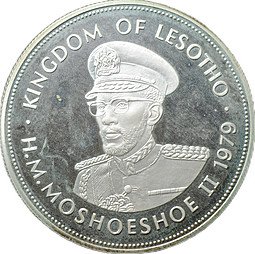 фото для Монета 10 малоти 1979 Памятник Королю Мошвешве I PROOF Лесото Аверс