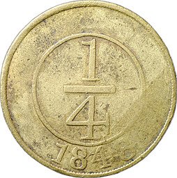 фото для Монета 1/4 реала 1848 Доминикана Аверс